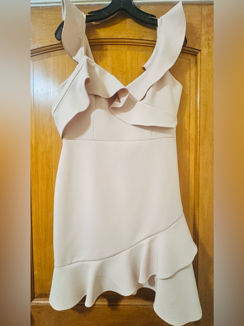 BCBGMaxAzria Cream Ruffle Mini Dress